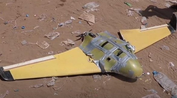طائرة استطلاع للحوثيين تم اسقاطها في وقت سابق (أرشيف)