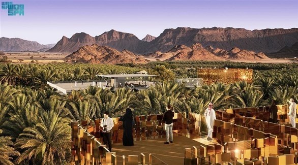 مجسم المشروع السياحي "رحلة عبر الزمن" في السعودية (واس)