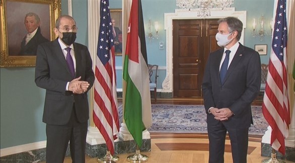 وزير الخارجية الأمريكي أنتوني بلينكن ونظيره الأردني أيمن الصفدي في واشنطن (أرشيف)