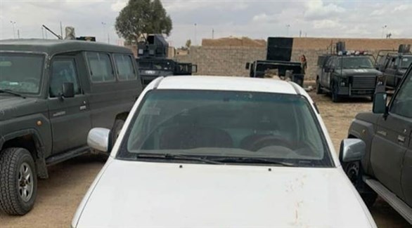 قوات التدخل العراقية في موقع ضبط السيارة المفخخة غرب نينوى (تويتر)