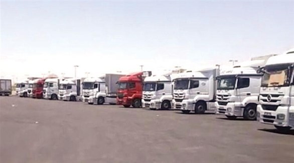 شاحنات نقل بضائع تركية في ميناء سعودي (أرشيف)