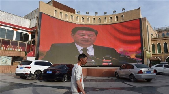 الرئيس الصيني ظاهراً على شاشة عملاقة (أرشيف)