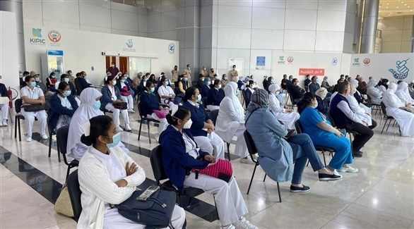 مركز لإعطاء لقاحات ضد كورونا في الكويت (أرشيف)