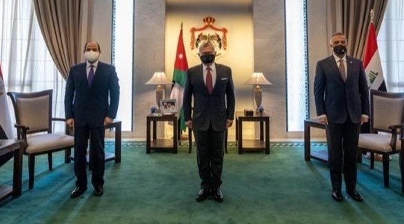 الرئيس المصري والعاهل الأردني ورئيس الوزراء العراقي (أرشيف)