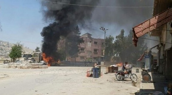 موقع انفجار السيارة المفخخة في عفرين السورية (فيس بوك)