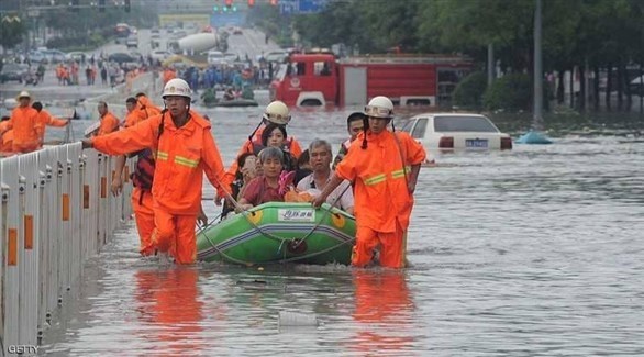 إخلاء مواطنين في الصين جراء الفيضانات (أرشيف)