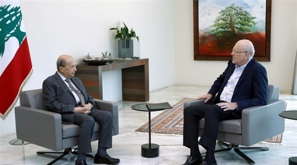 رئيس الوزراء اللبناني المكلف نجيب ميقاتي والرئيس ميشال عون (أرشيف)