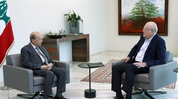 الرئيس اللبناني ميشال عون ورئيس الحكومة المكلف نجيب ميقاتي (أرشيف)