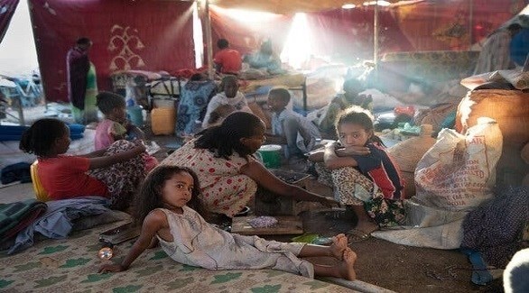أطفال من تيغراي في مخيم لاجئين (أرشيف)