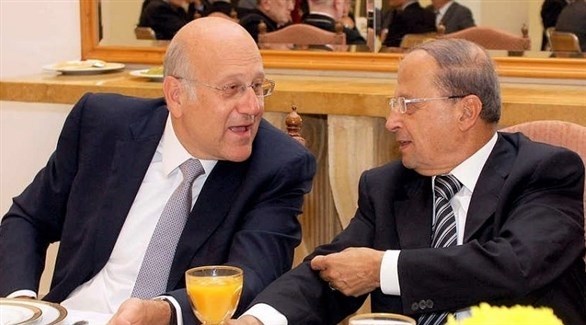 الرئيس اللبناني ميشال عون ورئيس الوزراء المكلف نجيب ميقاتي (أرشيف)