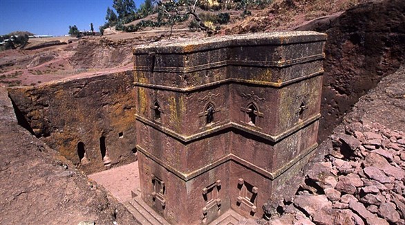 إحدى كنائس لاليبيلا المحفورة في الصخر في إثيوبيا (أرشيف)