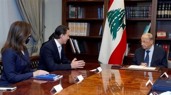 الرئيس اللبناني مبعوث ملف الطاقة الأمريكي آموس هوكشتاين (أرشيف)