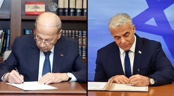 رئيس الوزراء الإسرائيلي يائير لابيد والرئيس اللبناني ميشال عون (أرشيف)