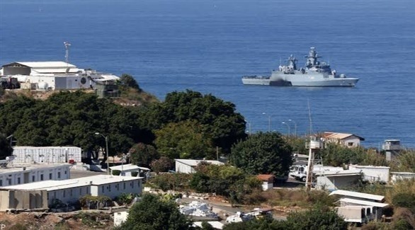 سفينة عسكرية في المياه اللبنانية (أ ف ب ) 