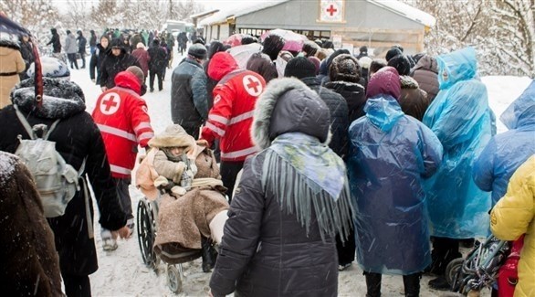 أوكرانيون في مركز للصليب الأحمر (أرشيف)