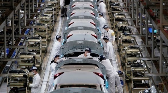 عمال صينيون في مصنع هوندا للسيارات (أرشيف)