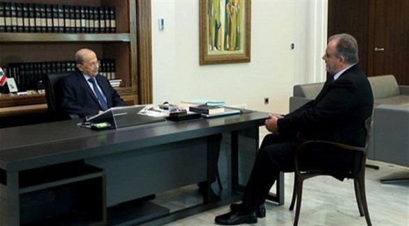 وزير الصناعة اللبناني بوشكيان والرئيس اللبناني عون (أرشيف)