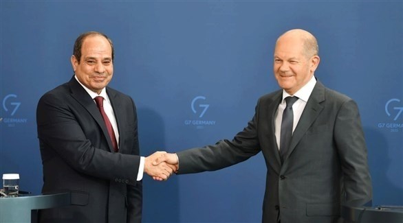 الرئيس المصري والمستشار الألماني (أرشيف)