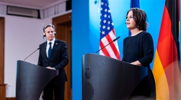 وزيرا الخارجية الألمانية أنالينا بيربوك والأمريكي أنتوني بلينكن (تويتر)