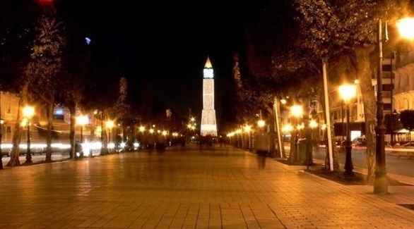 شوارع العاصمة التونسية خلال تطبيق حظر التجوال الليلي (أرشيف)