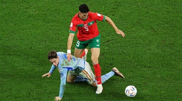 نايف أكرد من مباراة المغرب وإسبانيا
