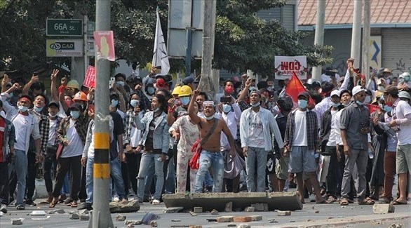 جانب من الاحتجاجات في ميانمار (أرشيف)