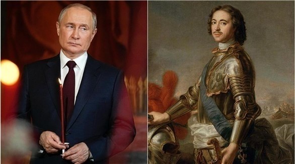الرئيس الروسي بوتين والامبراطور الروسي بطرس الأكبر (أرشيف)