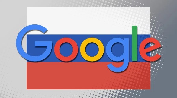 شعار غوغل على علم روسيا (تعبيرية)