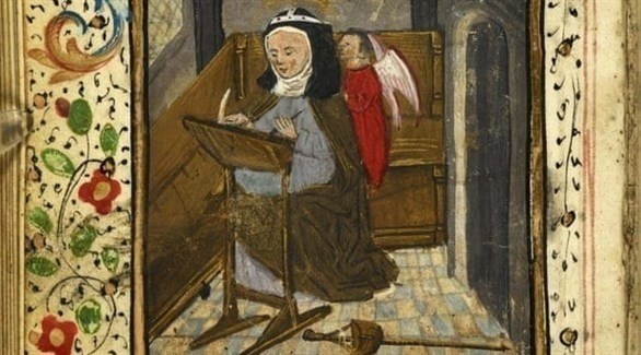 مارجري كيمبي في مخطوطة مذهّبة من العصور الوسطى. (ويكيميديا كومنز)