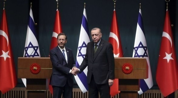 الرئيسان التركي رجب طيب أردوغان والإسرائيلي اسحاق هرتسوغ.(أرشيف)