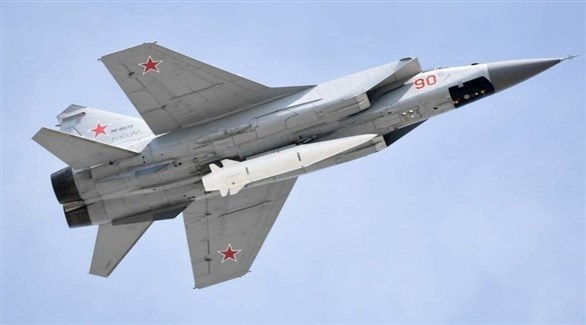 طائرة ميغ 31 روسية مزودة بصاروخ كينجال الأسرع من الصوت (أرشيف)