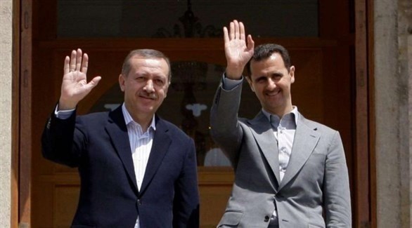 الرئيسان السوري بشار الأسد والتركي رجب طيب أردوغان قبل الأزمة (أرشيف)