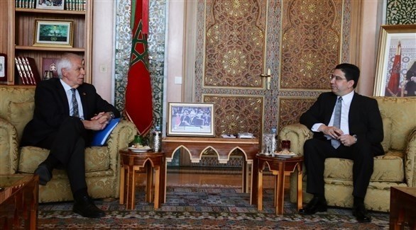 ممثل الاتحاد الأوروبي بوريل ووزير الخارجية المغربي(تويتر)