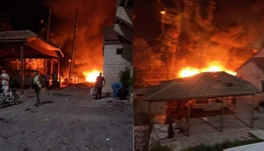 مشاهد من انفجار المستشفى المعمداني في غزة (إكس)