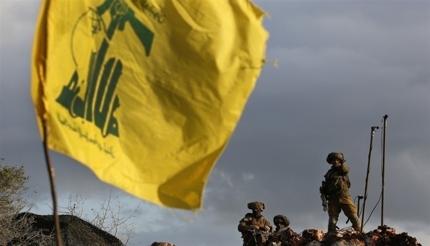 علم حزب الله عند الحدود الإسرائيلية اللبنانية. (أرشيف)
