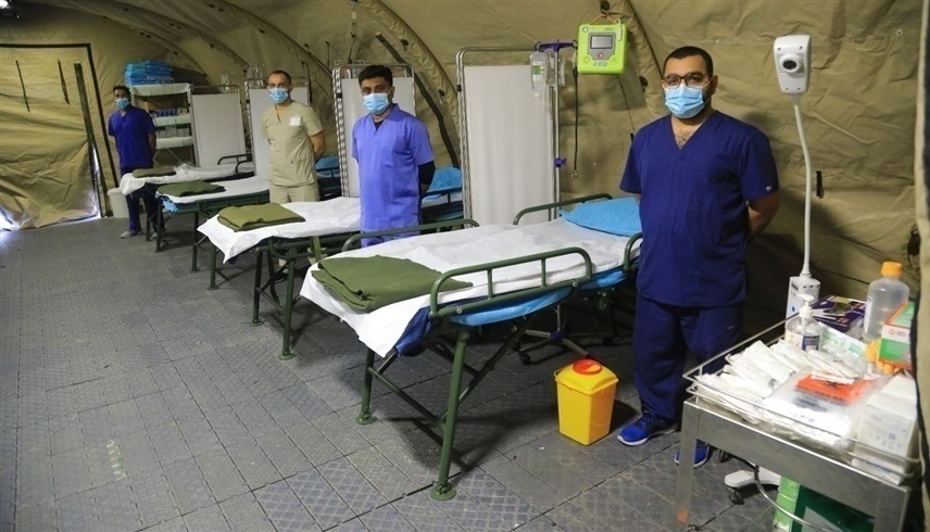 جانب من استعدادات المستشفى الميداني الإماراتي في غزة (وام)