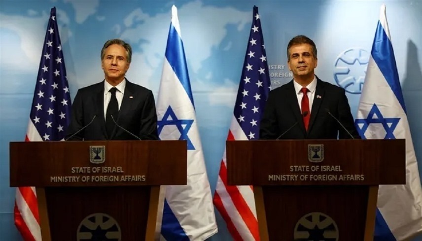 وزير الخارجية الإسرائيلي إيلي كوهين ونظيره الأمريكي أنتوني بلينكن في القدس (رويترز)