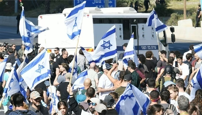 تظاهرات ضد الإصلاح القضائي في إسرائيل. (موقع "واللا" الإسرائيلي)