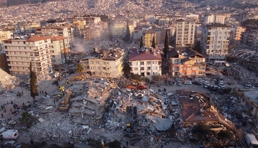 جانب من أضرار الزلزال في جنوب تركيا (أرشيف)