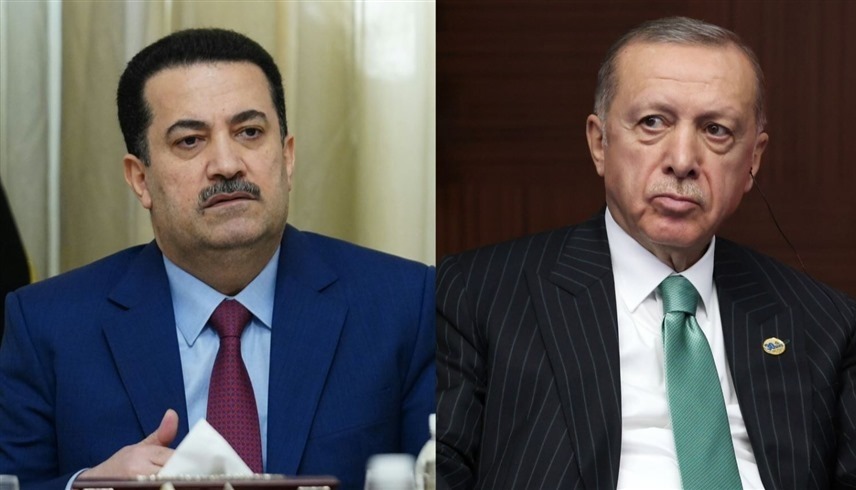 الرئيس التركي رجب طيب أردوغان ورئيس وزراء العراق محمد السوداني (أرشيف)