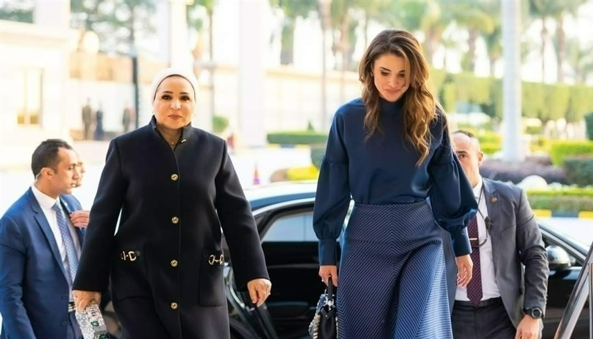 الملكة رانيا والسيدة انتصار السيسي (أرشيف)