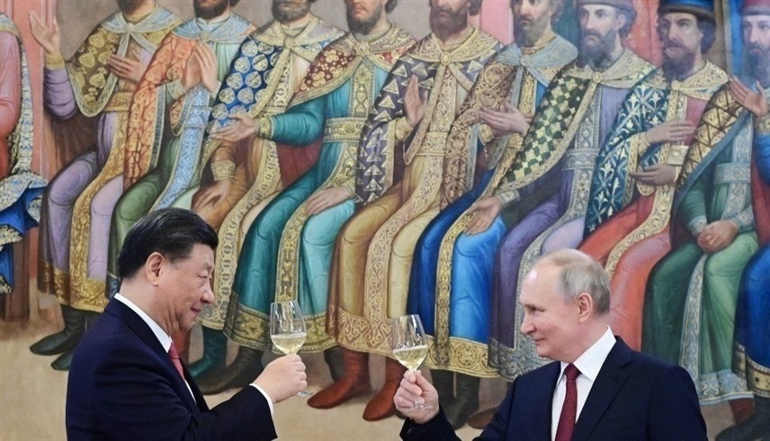 الرئيسان الروسي فلاديمير بوتين والصيني شي جين بينغ.(أف ب)