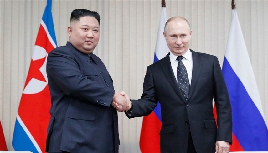 الرئيسان الروسي فلاديمير بوتين والكوري الشمالي كيم جونغ أون (أرشيف)