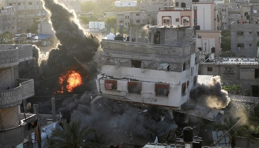 انفجار في غزة بسبب قصف إسرائيلي (أ ف ب)