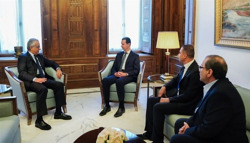 بشار الأسد خلال استقباله سلمان بن إبراهيم (تويتر)