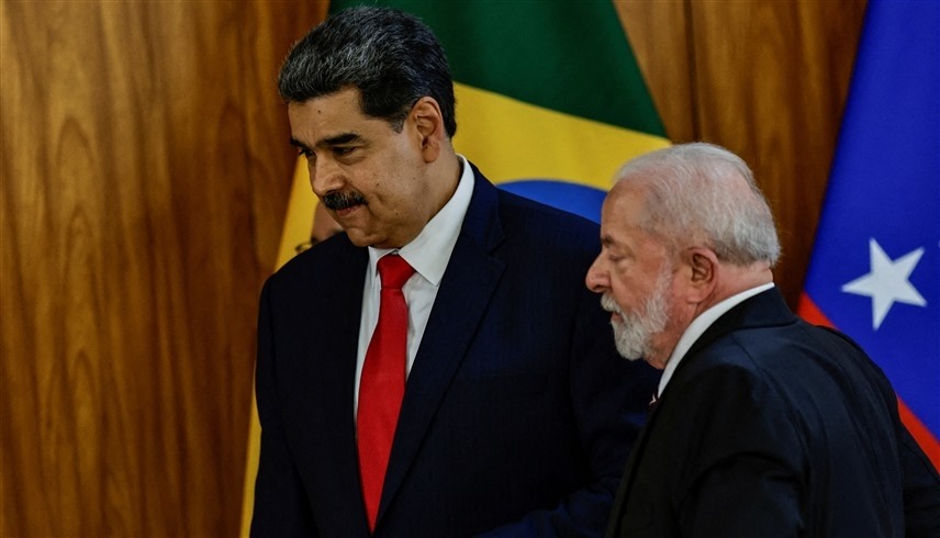 مادورو ولولا دا سيلفا بعد اجتماع ثنائي في برازيليا (رويترز)