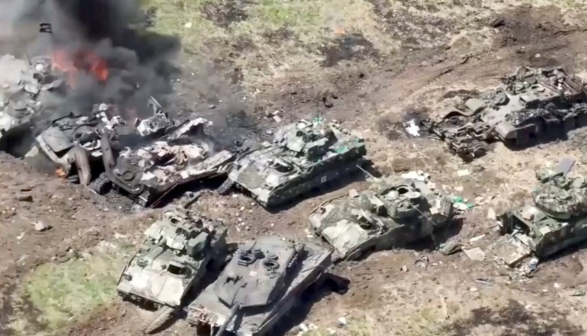 دبابات أوكرانية مدمرة (أرشيف)