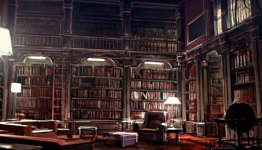 مئات الكتب في مكتبة عباس ياسين (أرشيفية)