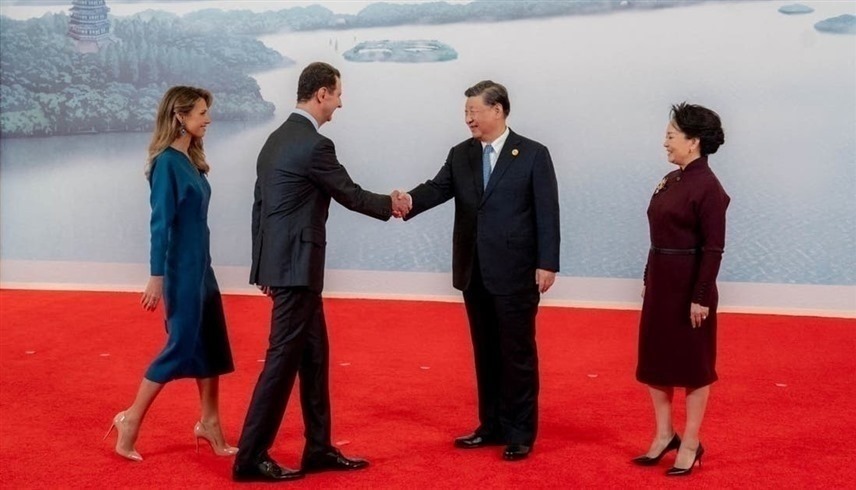 الرئيس السوري بشار الأسد ونظيره الصيني شي جين بينغ  (إكس)