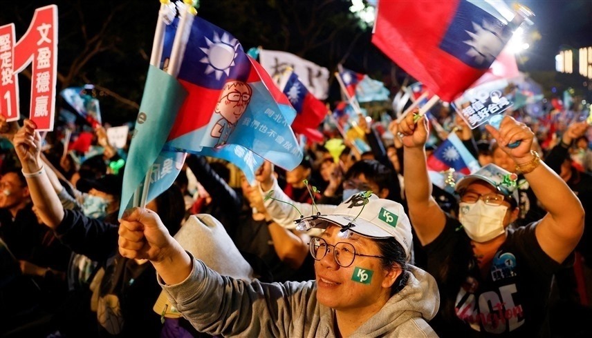 تايوانيون في مظاهرة داعمة لمرشح حزب الشعب (وكالات)
